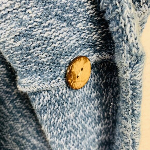 Norm Thompson Embroidered Cardigan Sweater Small Blue Button Up Winter Layering - Picture 11 of 16